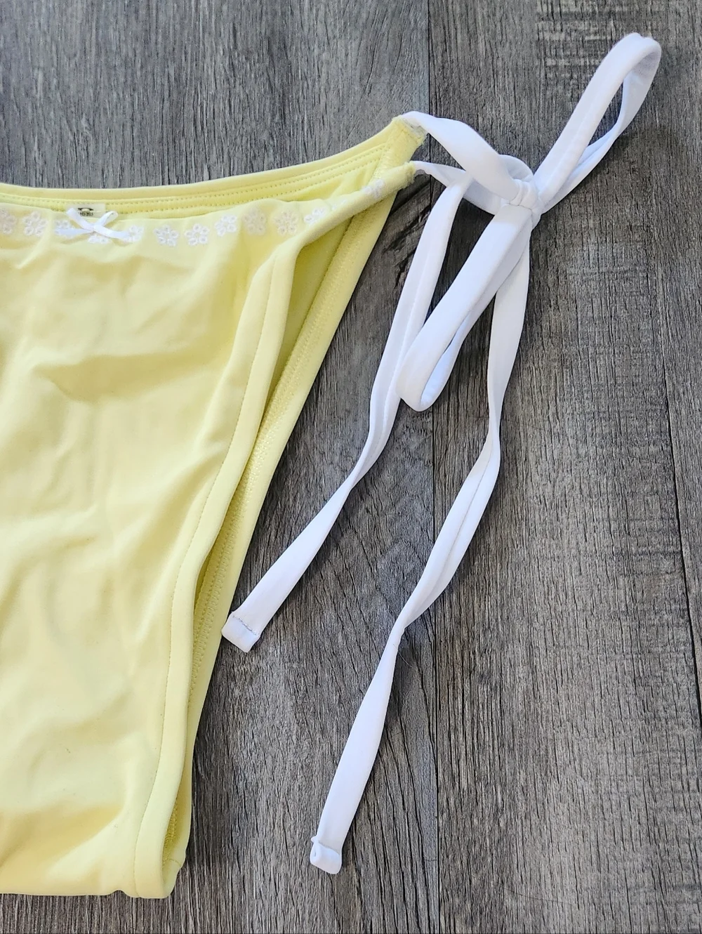 Frankies‎ Bikini X Pink Popcorn Yellow Side Tie Bikini Bottom